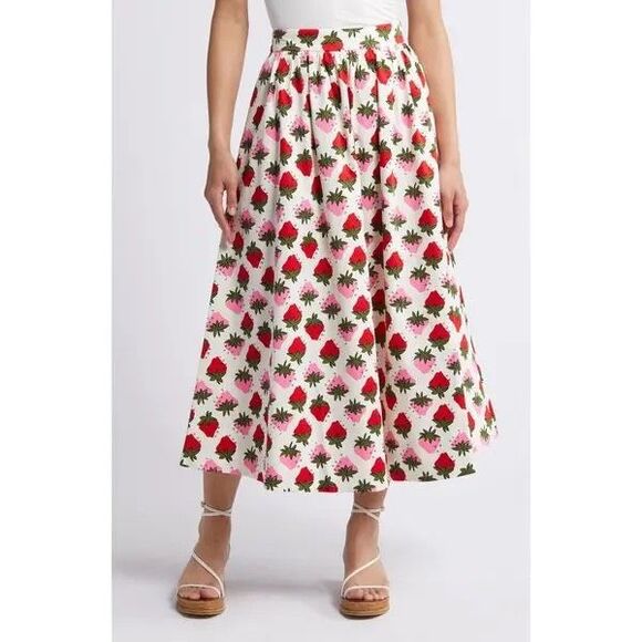 Boden Dresses & Skirts - Boden Layla Strawberry Skirt Cotton Sateen $168.00 Whimsy Cottage